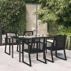 vidaXL Set mobilier de grădină, 5 piese, negru, ratan PVC (3156544) - vidaxl