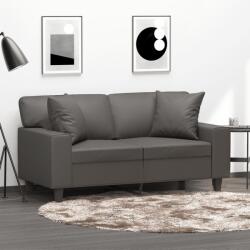 vidaXL Perne decorative, 2 buc. , gri, 40x40 cm, piele ecologică (349482)
