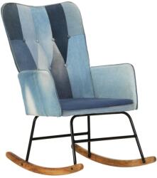 vidaXL Scaun balansoar, model mozaic, albastru denim, pânză (339688) Balansoar
