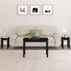 vidaXL Mese suprapuse, 3 buc. , negru, lemn masiv de pin (824982)