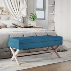 vidaXL Taburet de depozitare, albastru, 110x45x49 cm, catifea (344524)