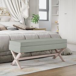 vidaXL Taburet de depozitare, gri deschis, 110x45x49 cm, catifea (344525)