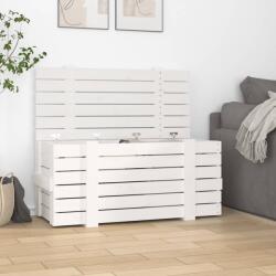 vidaXL Cutie de depozitare, alb, 91x40, 5x42 cm, lemn masiv de pin (824999) - vidaxl