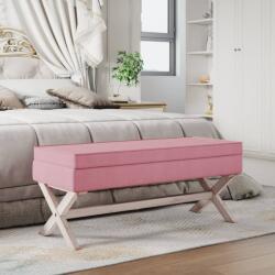 vidaXL Taburet de depozitare, roz, 110x45x49 cm, catifea (344527)