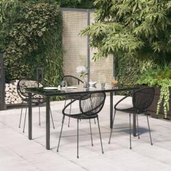 vidaXL Set mobilier de grădină, 5 piese, negru, ratan PVC (3156528)