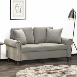 vidaXL Perne decorative, 2 buc. , gri deschis, 40x40 cm, catifea (349485)