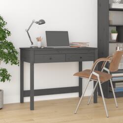 vidaXL Birou cu sertare, gri, 100x50x78 cm, lemn masiv de pin (824645)