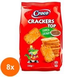 Croco Set 8 x Biscuiti Top cu Chimen Croco Crackers, 150 g (FXE-8xEXF-TD-EXF13796)