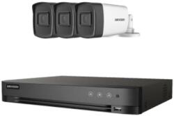 Hikvision Sistem Supraveghere 3 Camere Exterior UltraHD 5MP High-Performance 80m ARRAY EXIR Hikvision, DVR 4 canale pana la 5MP, Auto-Adaptiv HDTVI/HDCVI/AHD/CVBS SafetyGuard Surveillance