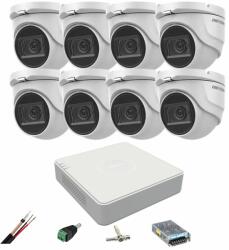 Hikvision Sistem de supraveghere Hikvision 8 camere 8MP, 2.8mm, IR 30m, DVR 8 canale 4K, accesorii SafetyGuard Surveillance