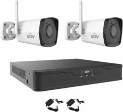 Uniview Sistem supraveghere video Wi-Fi 2 camere 2MP Smart IR 30m, Microfon, NVR 4 canale 4K, accesorii SafetyGuard Surveillance