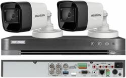 Hikvision Sistem de supraveghere video Hikvision 2 camere 4 in 1, 8MP, lentila 2.8mm, IR 30m, DVR 4 canale 4K 8MP SafetyGuard Surveillance