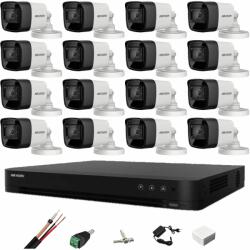 Hikvision Sistem de supraveghere Hikvision 16 camere 8MP 4 in 1, 2.8mm, IR 30m, DVR 16 canale 4K, accesorii de montaj SafetyGuard Surveillance