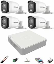 Hikvision Sistem supraveghere Hikvision 4 camere 5MP 2.8mm ColorVU, lumina alba 20m, DVR 4 canale, accesorii, hard disk 1TB SafetyGuard Surveillance