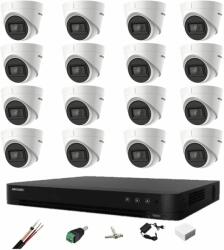 Hikvision Sistem de supraveghere Hikvision 16 camere de interior 8MP 2.8mm IR 60m, DVR 16 canale 4K, accesorii montaj SafetyGuard Surveillance