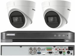 Hikvision Sistem supraveghere Hikvision 2 camere interior 4 in 1, 8MP, lentila 2.8, IR 60m, DVR 4 canale 4K 8MP SafetyGuard Surveillance