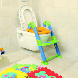  KidsKit WC fellépő lépcső, bili és szűkítő, 3 az 1-ben, kék-narancs-zöld (600060099)