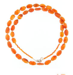  Colier din Carneol Natural Oval Fatetat 6-8 x 5-6 mm - Accesorii Argint 925