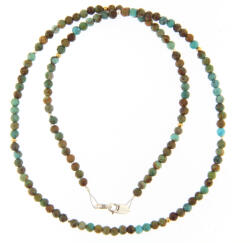  Colier din Turcoaz de Arizona Natural Rondel Fatetat - 2-5 x 3 mm - Accesorii Argint 925 - GF