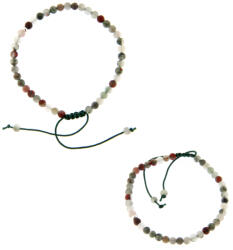  Bratara Jasp Sangele Dragonului Natural Margele Rotunde 4x4 mm - Accesori de Argint 925 - 1 Buc