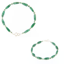  Bratara din Aventurin Diametru 55 mm - Tub Fatetat 9-13 x 4-5 mm - Accesorii Argint 925