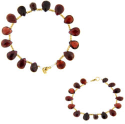  Bratara Granat Diametru 56 mm - Picatura Fatetat - 7-9 x 9-11 mm - Accesorii Gold Filled - 1 Buc