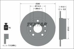 TEXTAR Disc frana TEXTAR PRO 92337703 (92337703)