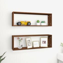 vidaXL Rafturi de perete cub, 2 buc. stejar maro, 80x15x26, 5 cm, lemn (815921) Raft