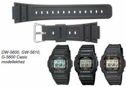 Casio DW-5600E-1 fekete gyári műanyag óraszíj A10512401A (DW-5600E-1 Casio szíj)