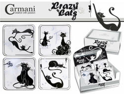 CARMANI Fekete macskás parafa poháralátét - 1 darabos - többféle cicás (IMO-CHH-017-2100-7301)