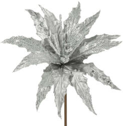 Dekoratív karácsonyi virág 52b Ezüst 32 cm - lakberbazar - 2 656 Ft