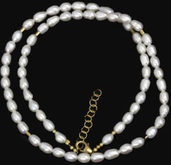  Colier din Perle de Cultura Alba Bob de Orez 5-6 x 4 mm - Accesorii Gold Filled