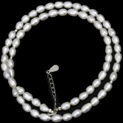  Colier din Perle de Cultura Alba Bob de Orez 5-6 x 4 mm - Accesorii Argint 925