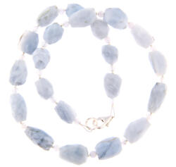  Colier Opal Albastru Natural Neregulat Fatetat 13-19 x 10-13 mm - Accesorii Argint 925