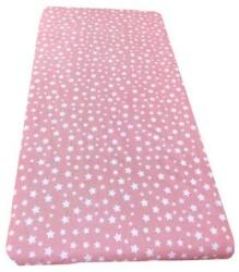Deseda Cearsaf cu elastic roata cu imprimeu stelute pe roz-120*60 cm