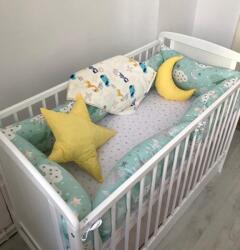 Deseda Set de 6 bucati perne lungi protectii laterale patut 120x60 cm deseda norisori vernil