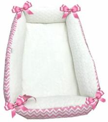 Deseda Reductor bebe bed nest cu 2 fete cocolino - bumbac deseda roz - alb