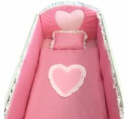 Deseda Lenjerie de pat bebelusi te iubesc puisor 140x70 cm roz cu alb