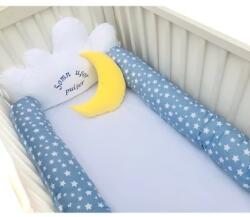 Deseda Aparatori laterale protectii pat cu bumper 140x70 cm deseda somn usor puisor albastru