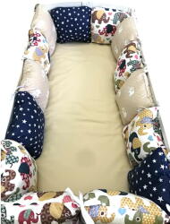 Deseda Set pernute pufoase aparatori laterale protectii pat 120x60 cm deseda elefantei