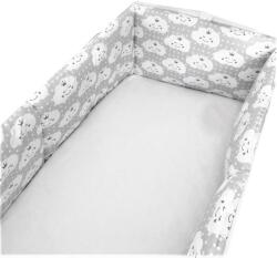 Deseda Set 4 aparatori protectii laterale pat pufoase 140x70 cm h39cm deseda norisori zambareti gri