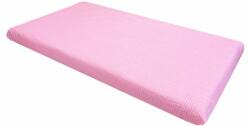 Deseda Cearsaf cu elastic pe colt 140x70 cm cu imprimeu - bulinute roz Lenjerii de pat bebelusi‎, patura bebelusi