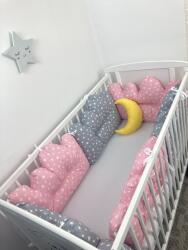 Deseda Set 6 aparatori patut pernute norisori cu luna deseda roz pat 120x60 cm