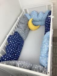 Deseda Set 6 aparatori patut pernute norisori cu luna deseda albastru pat 120x60 cm