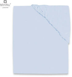 MimiNu Cearceaf Jerse cu elastic, 140x70 cm - Light Blue (6426972004039) Lenjerii de pat bebelusi‎, patura bebelusi