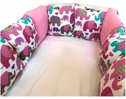 Deseda Set pernute pufoase aparatori laterale protectii pat 120x60 cm deseda roz