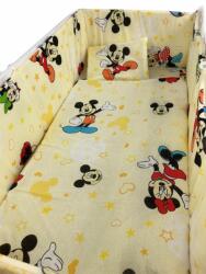 Croitoria Noastră Lenjerie de patut bebelusi 120x60 cm, 5 piese cu aparatori laterale pe burete cn mickey si minnie mouse Lenjerii de pat bebelusi‎, patura bebelusi