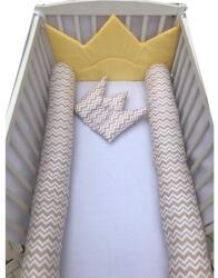Deseda Aparatori laterale protectii pat cu bumper 140x70 cm deseda coronita de print