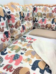 Deseda Set de 6 bucati aparatori protectii laterale patut 140x70 cm deseda elefantei maro