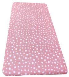 Deseda Cearsaf cu elastic pe colt cu imprimeu stelute pe roz-140*70 cm Lenjerii de pat bebelusi‎, patura bebelusi
